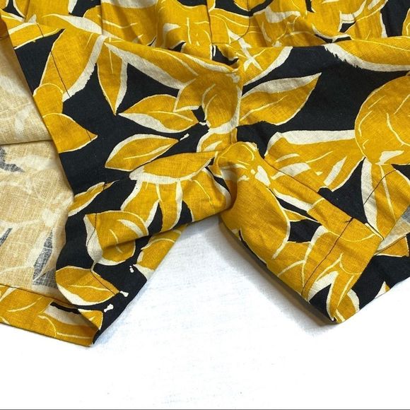 Who What Wear NWOT floral paperbag waist linen blend shorts size 10 - Picture 7 of 16